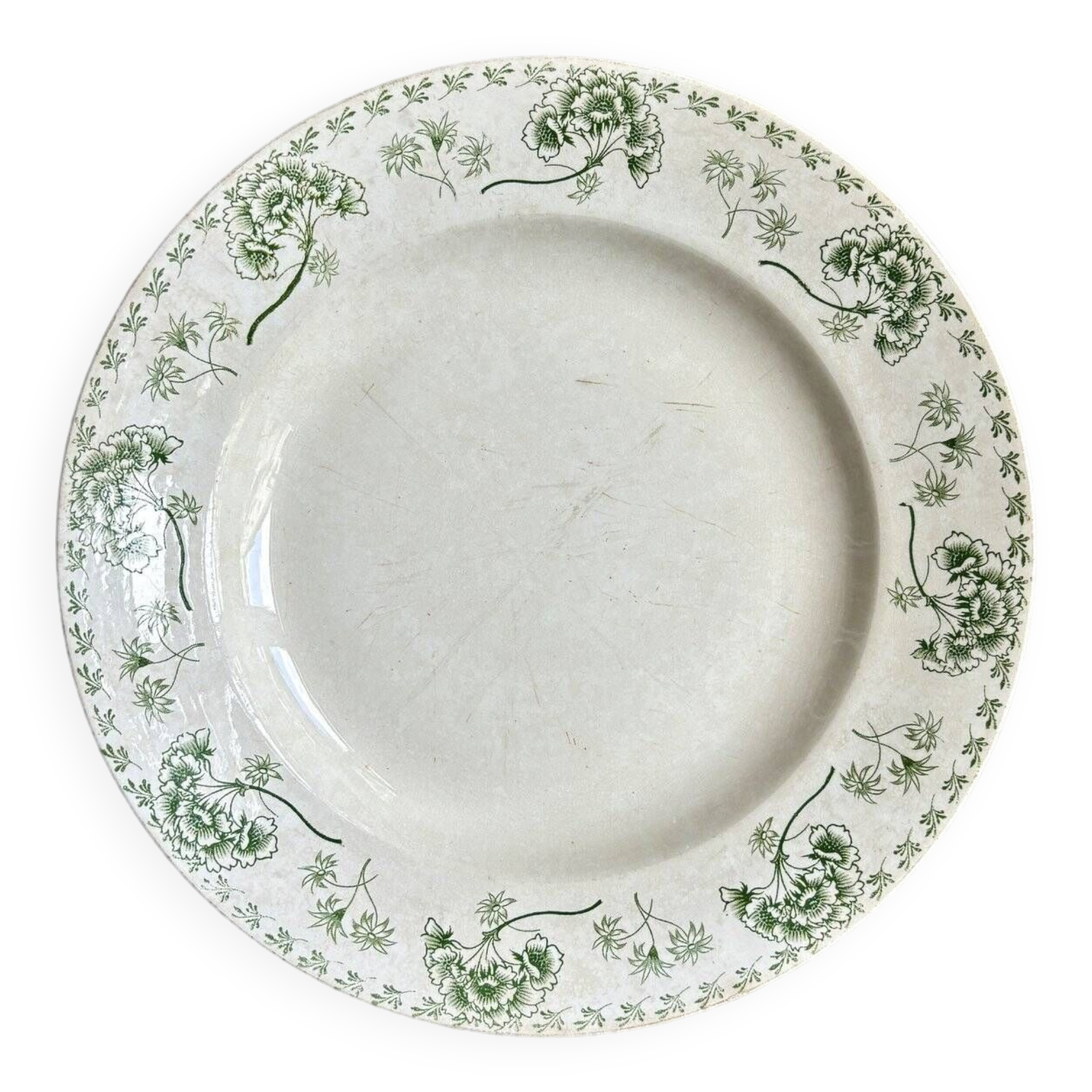 Round Sarreguemines dish in iron clay, "Palmyre" service