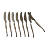 Set 8 knives 1960 Christofle silver metal space age