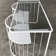 Vintage70's, Emu table in metal and glass, chairs swivelling under the table