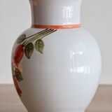 Vase à fleurs décor fleurs oranges numéroté