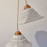 Duo de baladeuse en verre de Clichy période Art Déco