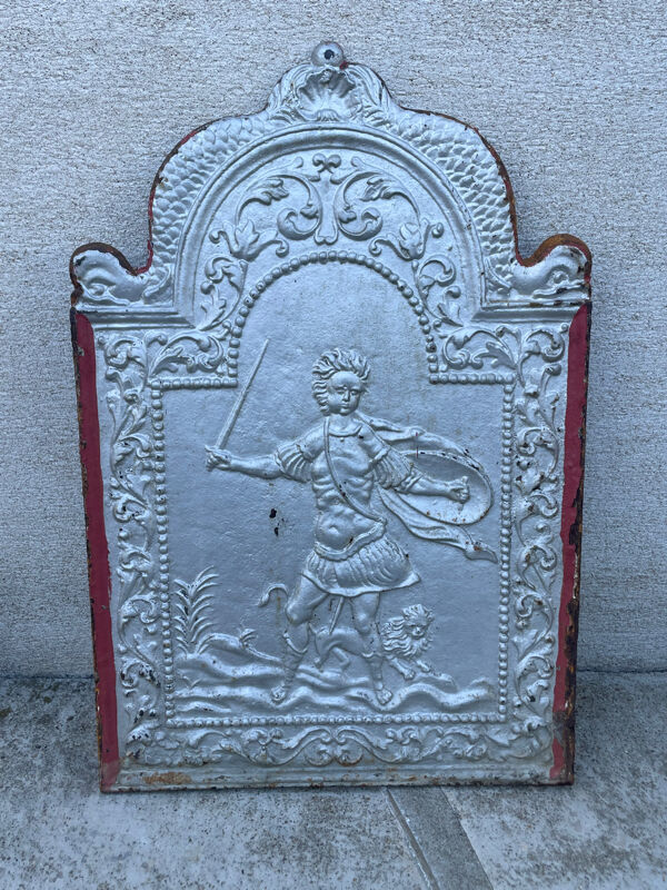 Plaque de cheminée hercule et le lion