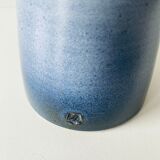 Signed blue sandstone soliflore vase