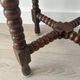Small vintage turned wooden side table, round wooden accent table.