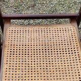 Set of 4 folding chairs wood and canning of the 70s
