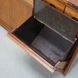 Dutch Industrial Oak Apothecary / Bakery Cabinet, circa 1950s