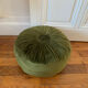 Olive green velvet pouf