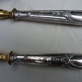 Filled silver salad serving cutlery, minerva hallmark