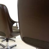 Set of 5 Chromcraft office armchairs