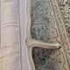 Louis XV style bench sofa in pink fabric and burlap