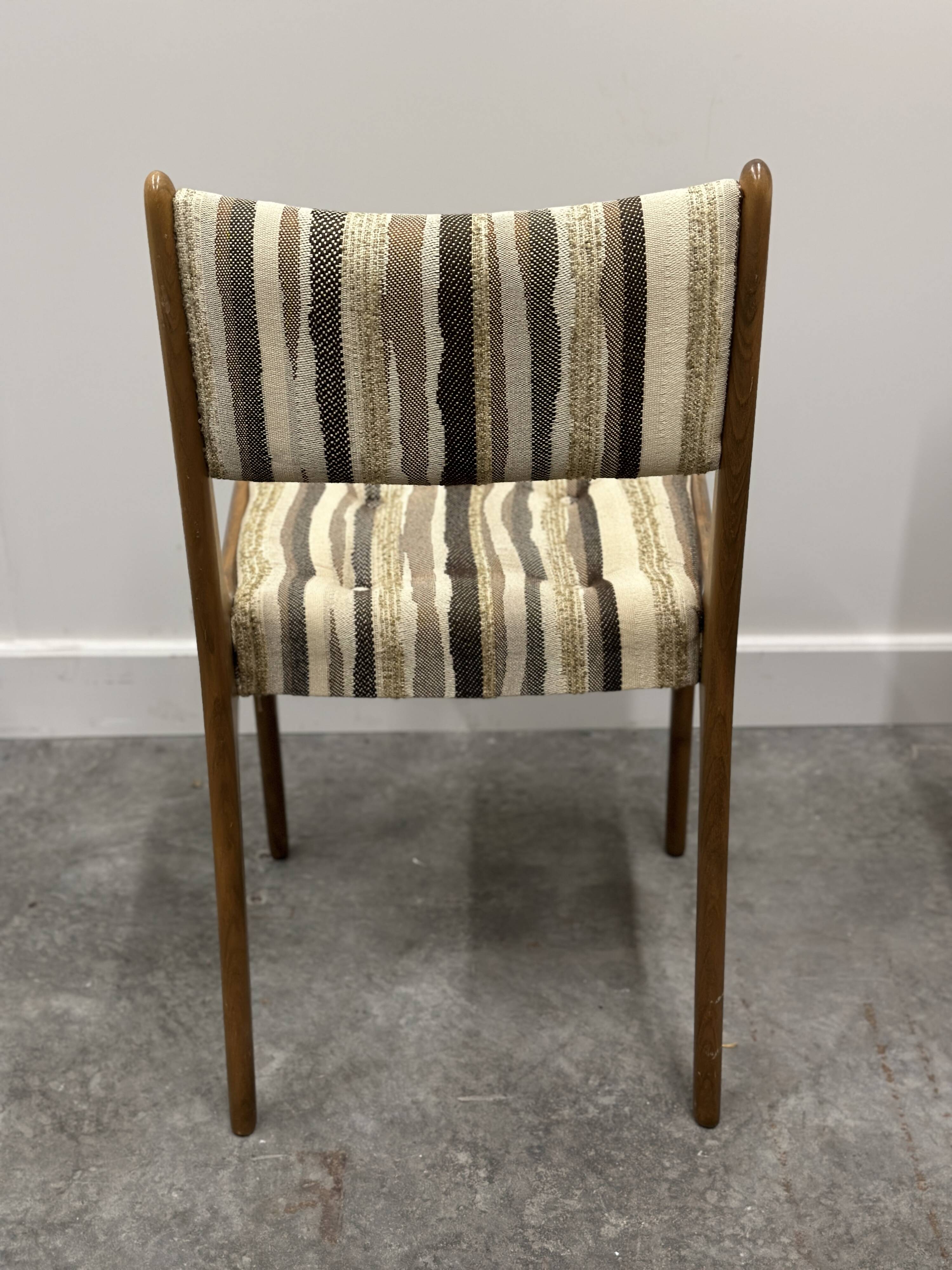 Set of 4 Teak Danish Dining Chairs with Original Fabric, 1970s