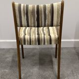 Set of 4 Teak Danish Dining Chairs with Original Fabric, 1970s