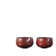 Set of vintage red glazed ceramic bowls.