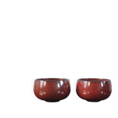 Duo de coupelles vintage en céramique rouge émaillée