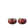 Set of vintage red glazed ceramic bowls.