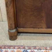Empire period secretary in walnut, oak and black marble top