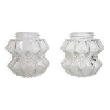 Set of 2 Tulip glass lampshades vintage chandelier wall light