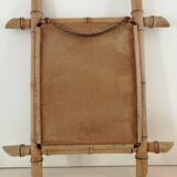 Set of vintage wood mirrors bamboo effect