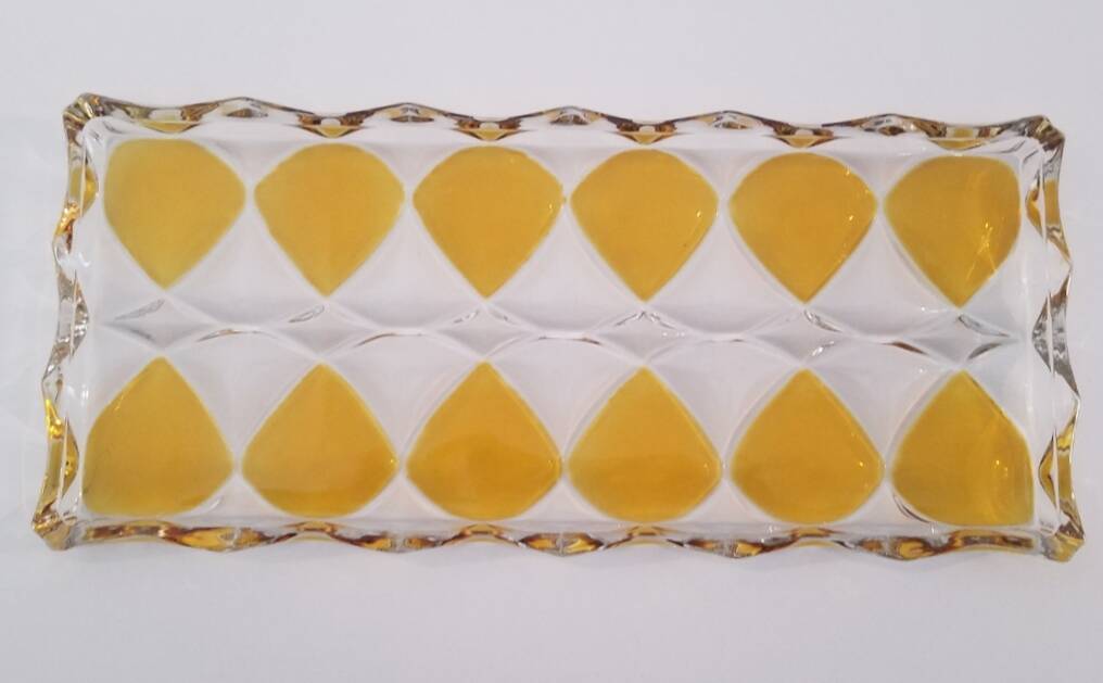 vintage pressed molded glass top