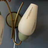 Mid-century opaline glass wall lamp