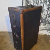 Old cabin trunk, suitcase. height 103cm