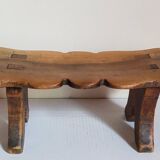 Old footstool in solid wood 19th century
