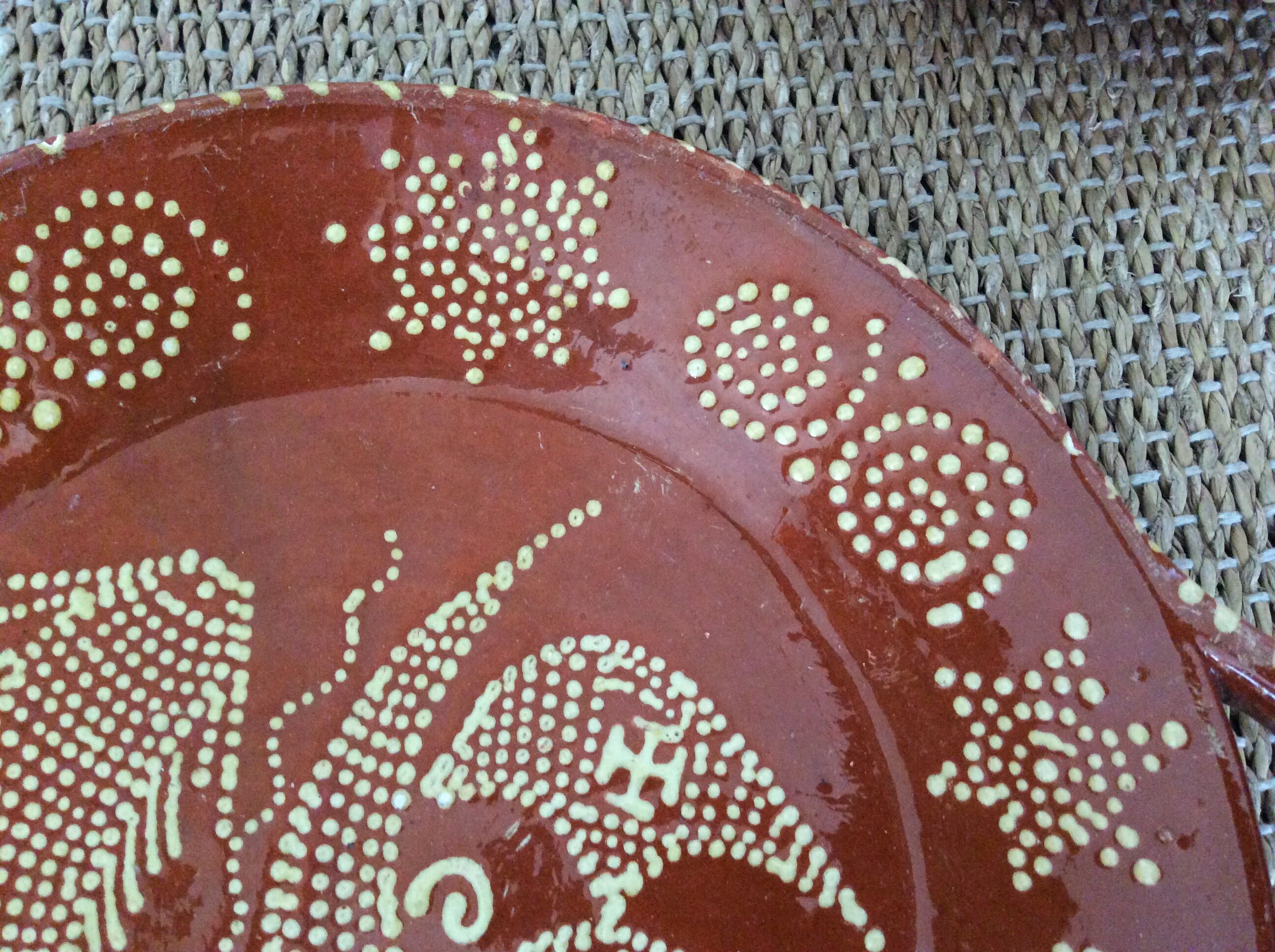 5 flat plates in glazed terracotta