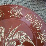 5 flat plates in glazed terracotta