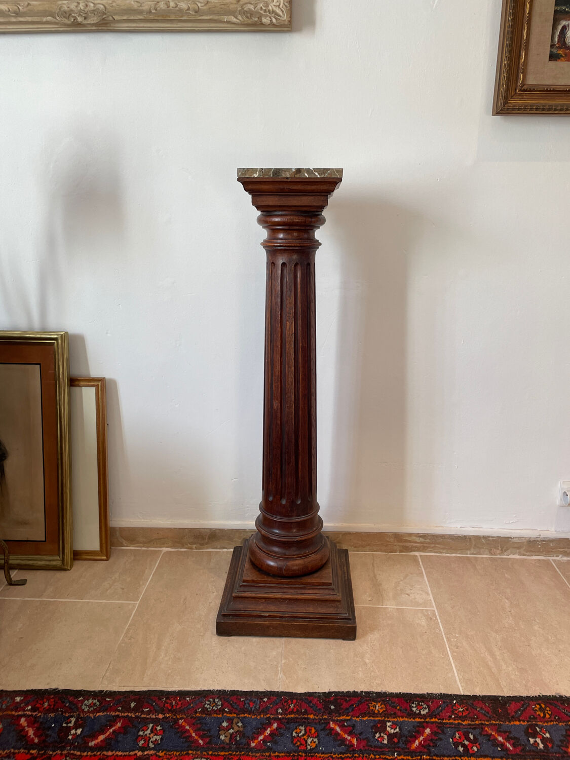 Sellette colonne xixeme en bois