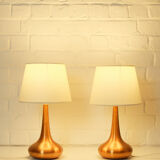 Pair of table lamps Orient copper finish Jo Hammerborg for Fog & Morup, Denmark, 1960s