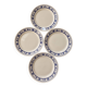 4 vintage earthenware dessert plates with floral pattern