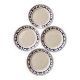 4 vintage earthenware dessert plates with floral pattern