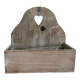 Wooden planter white patina