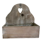 Wooden planter white patina