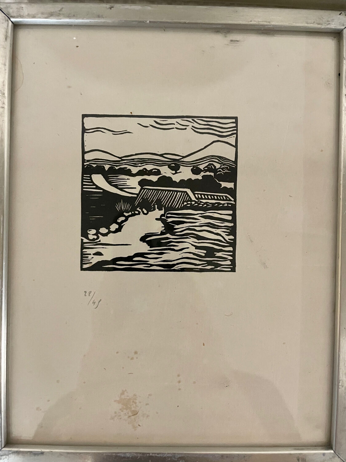 Ensemble de six linogravure art deco