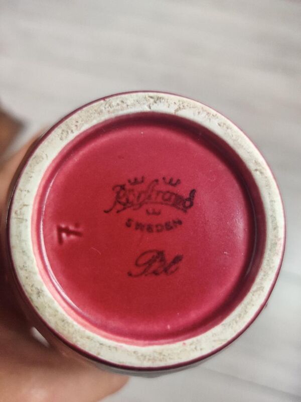 Vase céramique rouge scandinave de gunnar nylund pour rorstrand - 1960