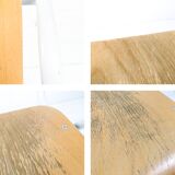 Chaise vintage Mid-Century bois et métal blanc style industriel scandinave