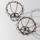 Lot of 2 antique wire candlesticks, 1850s.