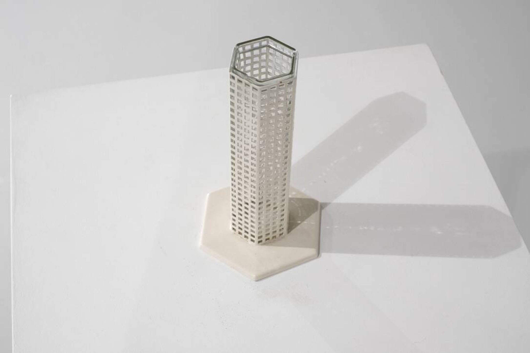 "Skyscraper" vase by Josef Hoffmann for Bieffeplast, Italy, 1980s.