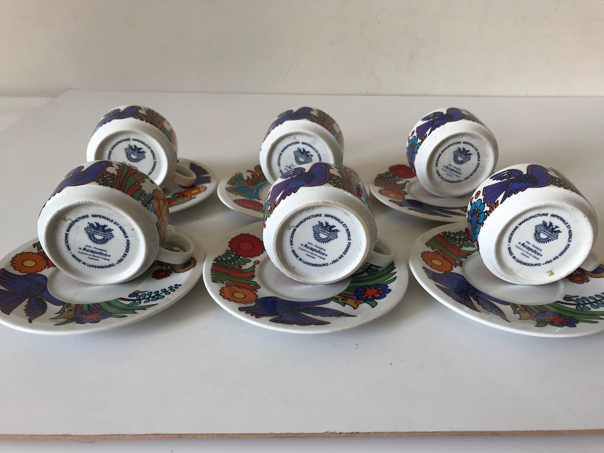 Coffee service Acapulco x 6 vintage 70s design