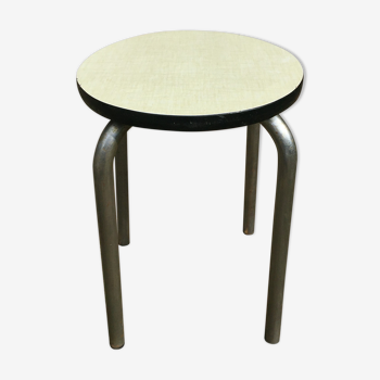 Tabouret formica vintage jaune flave