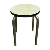 Tabouret formica vintage jaune flave