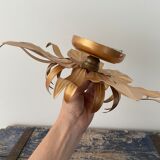 Flowers wall lamp and electrified golden leaf to nine