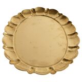 Hollywood Regency Large Oval Brass Tray by Firma Lars Holmström, Sweden 1940's