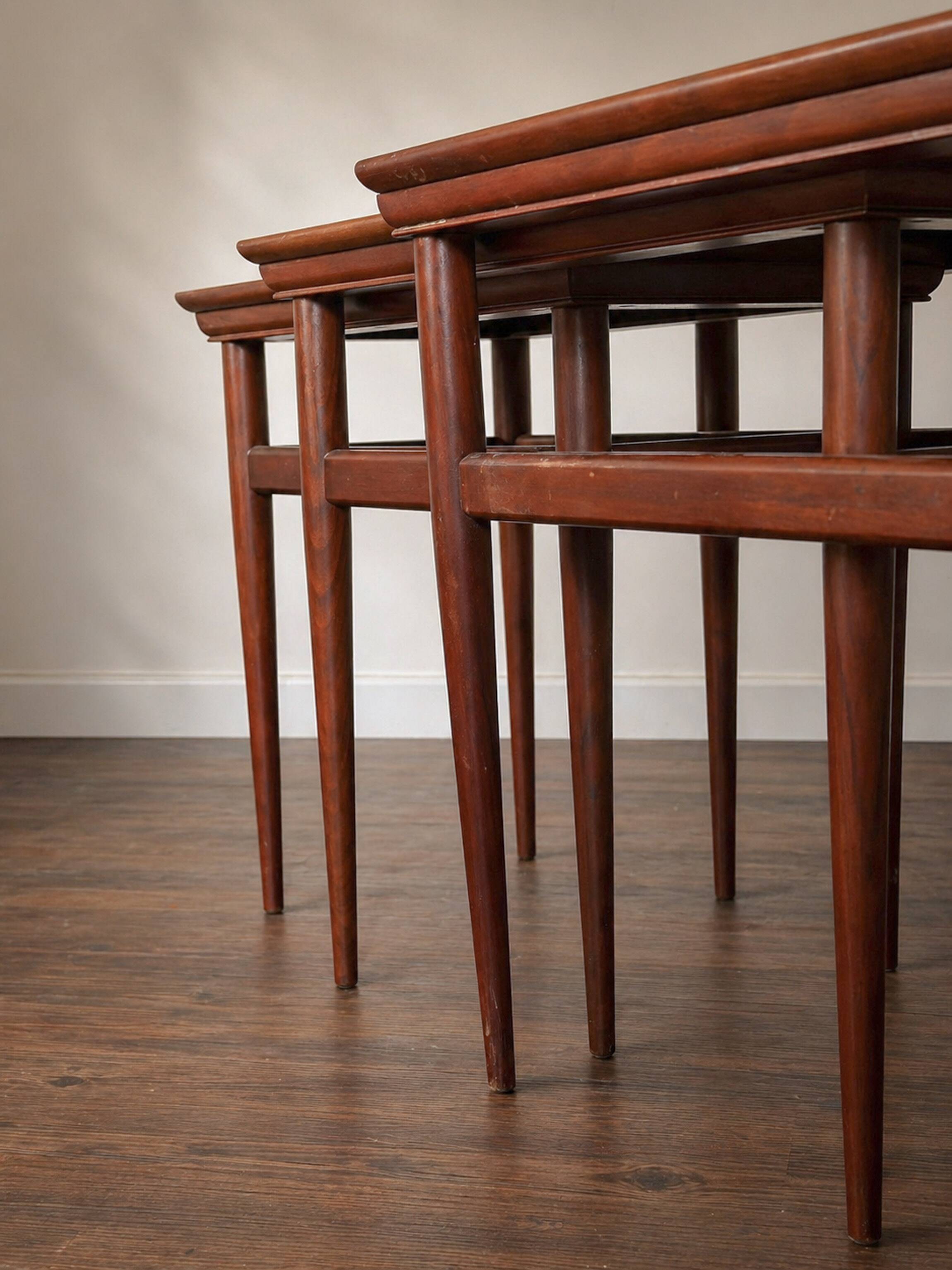Nesting tables in walnut, heritage, united states, 1958