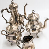 Service 4 pièces en métal argenté, style louis XV