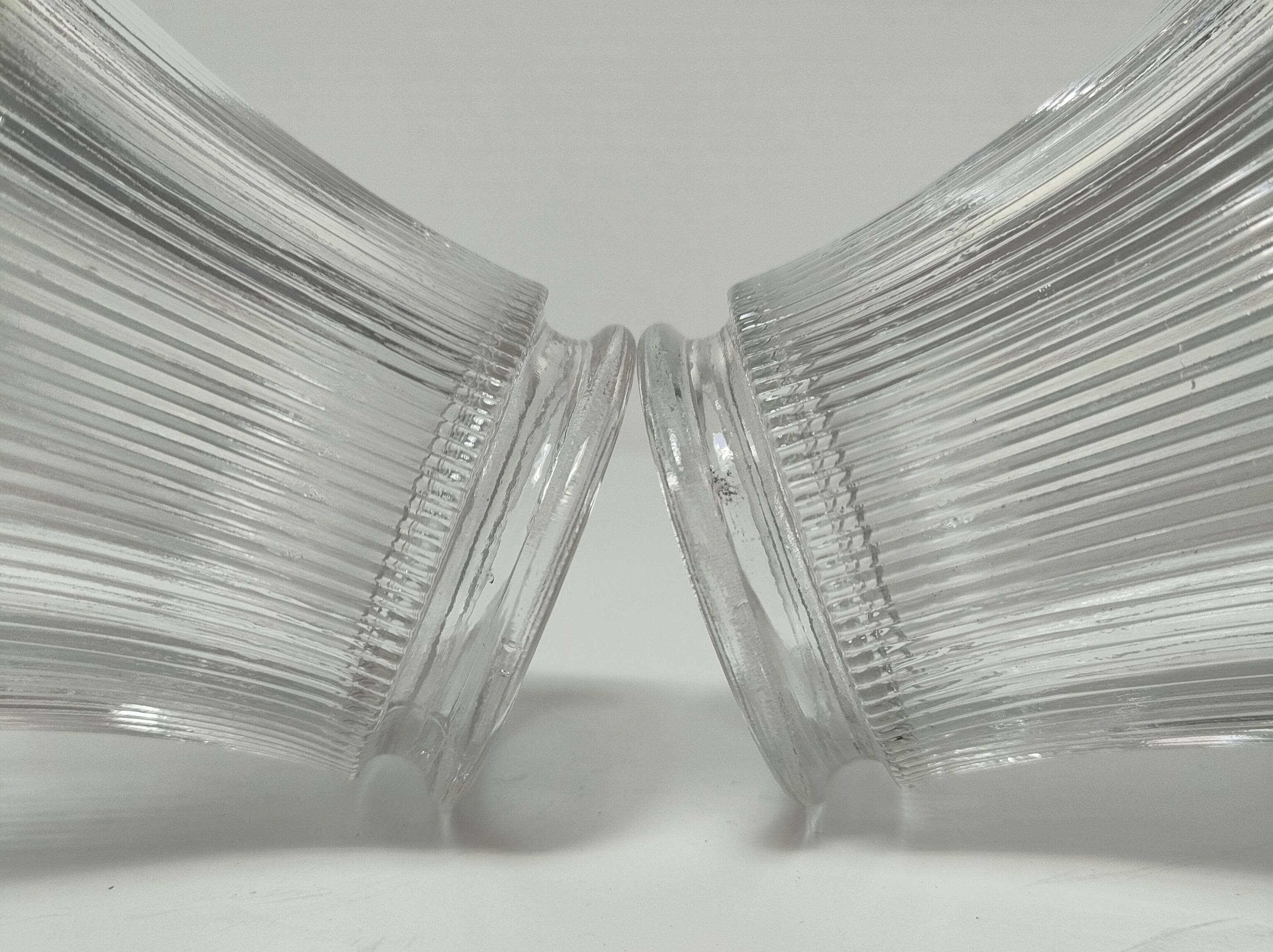 Pair of bronze and glass sconces  1900