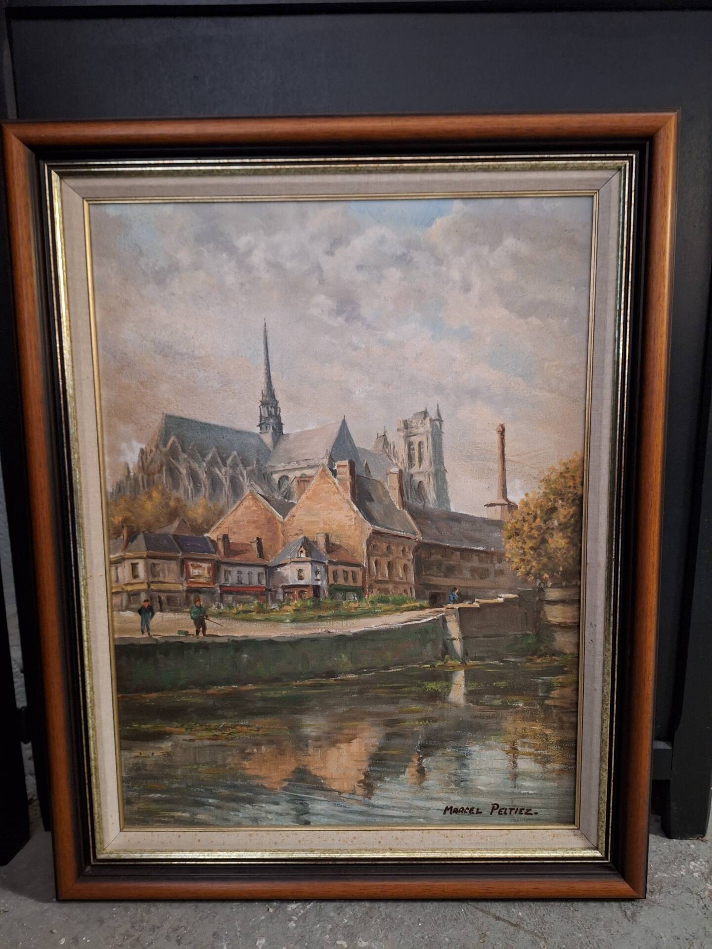 Huile sur toile, tableau Cathédrale d'Amiens