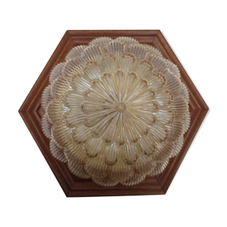 Ceiling lamp in wood and glass globe decoration Marguerite