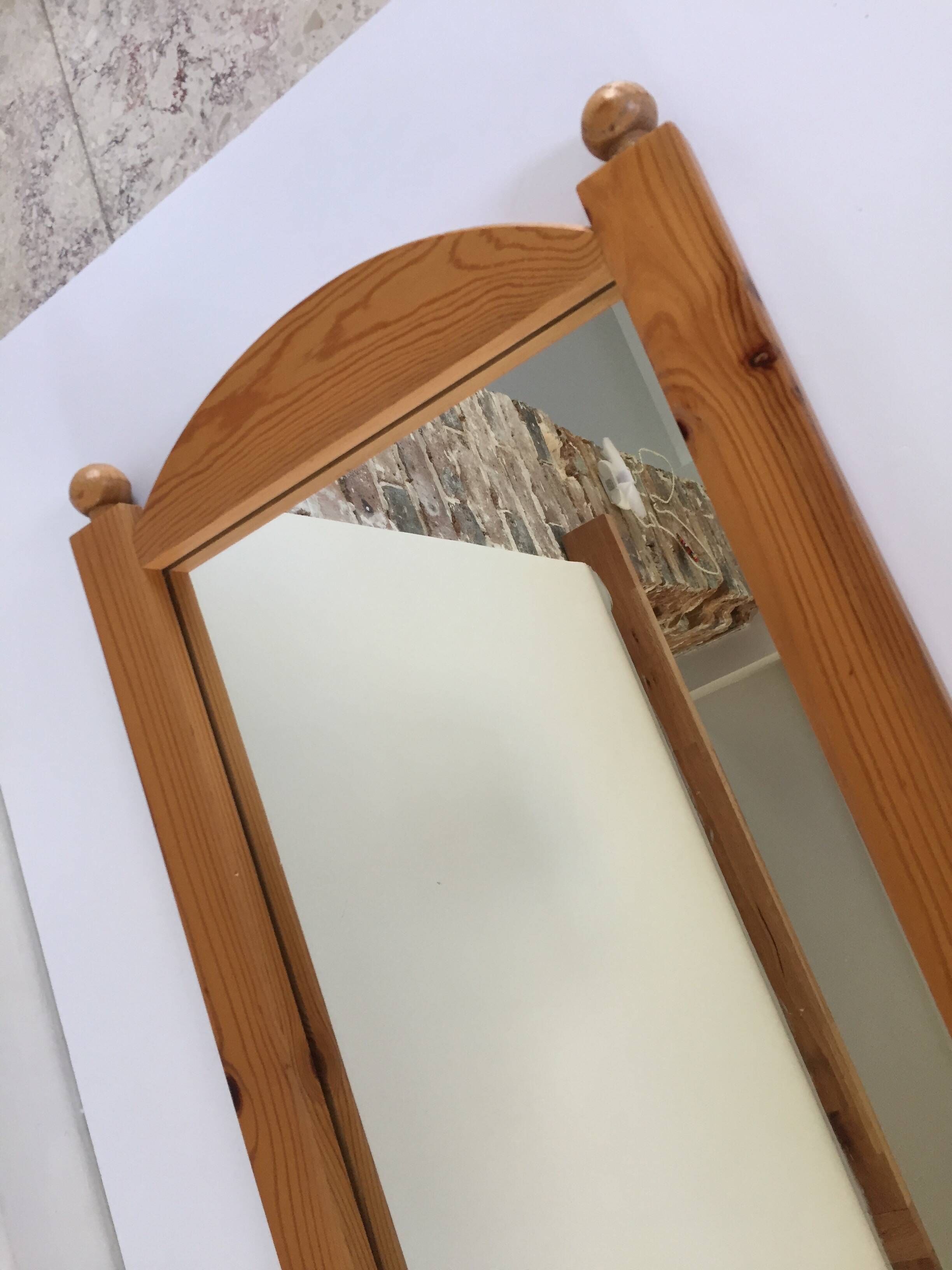Miroir mural pin massif vintage